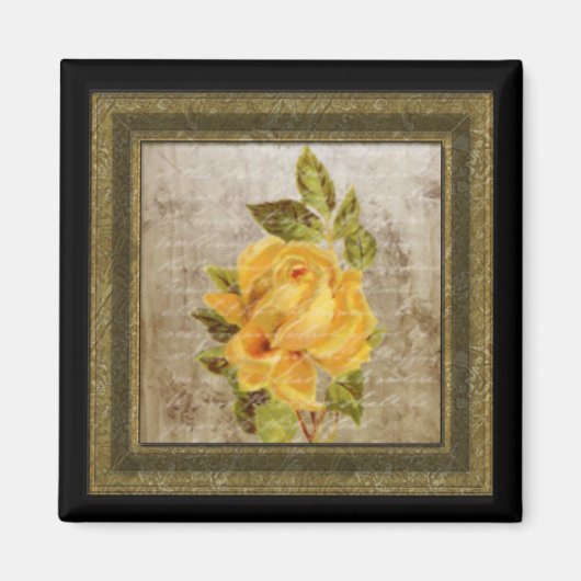 Kleine  Floral Print Yellow Magnet Magneet (Voorkant)