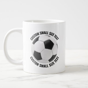 Kleine formaat gepersonaliseerde tekst voetbal aan extra grote beker