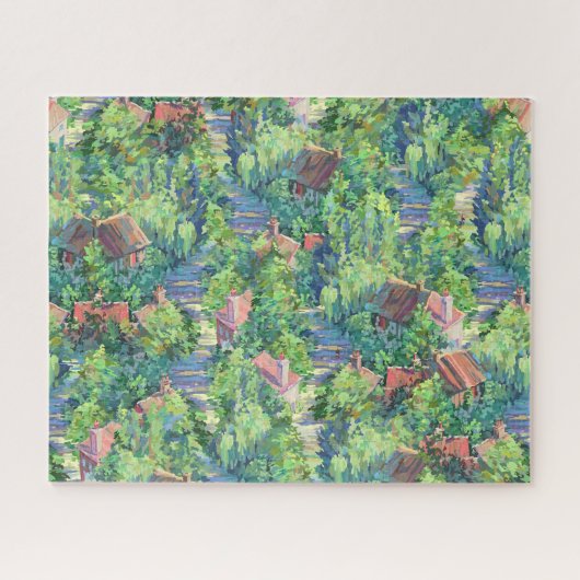 Kleine Franse dorp puzzel (Horizontaal)