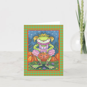 KLEINE FROG HOPPY HALLOWEEN NOTE KAART Verse