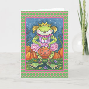 KLEINE FROG HOPPY HALLOWEEN WENSKAART Verse Kaart