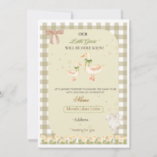 Kleine gans baby shower kaart