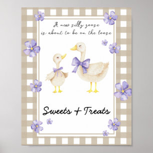 Kleine gans - snoepjes en lekkernijen baby shower poster