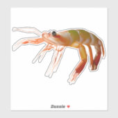 Kleine garnaal sterk sticker (Vel)
