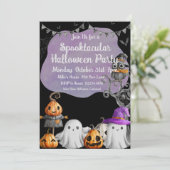 Kleine geesten Halloween Party Kaart (Staand voorkant)