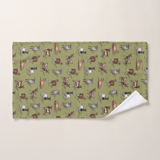 Kleine geit op groen - Geitenherd Pattern Bad Handdoek (Handdoek)