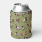 Kleine geit op groen - Geitenherd Pattern Blikjeskoeler (Blikje Voorkant)