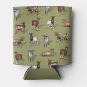 Kleine geit op groen - Geitenherd Pattern Blikjeskoeler (Voorkant)