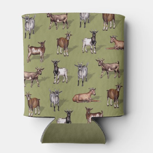 Kleine geit op groen - Geitenherd Pattern Blikjeskoeler (Achterkant)