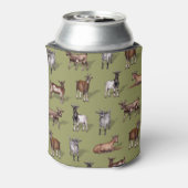 Kleine geit op groen - Geitenherd Pattern Blikjeskoeler (Blikje Achterkant)