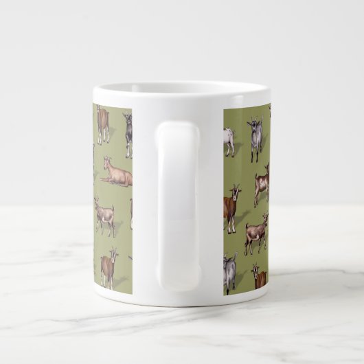 Kleine geit op groen - Geitenherd Pattern Extra Grote Beker (Achterkant)