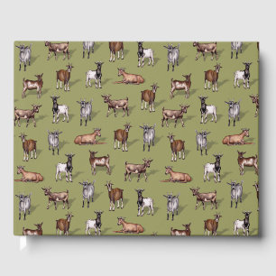 Kleine geit op groen - Geitenherd Pattern Gastenboek
