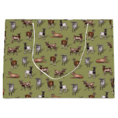 Kleine geit op groen - Geitenherd Pattern Groot Cadeauzakje (Voorkant)