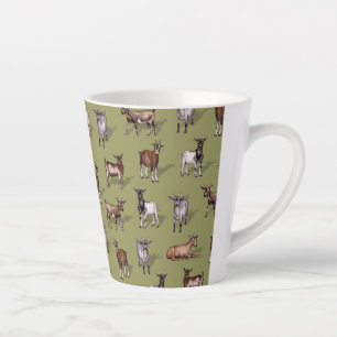 Kleine geit op groen - Geitenherd Pattern Latte Mok