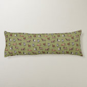 Kleine geit op groen - Geitenherd Pattern Lichaamskussen (Achterkant)