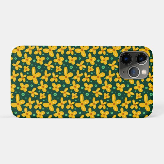 Kleine gele bloemen Case-Mate iPhone case (Achterkant (horizontaal))