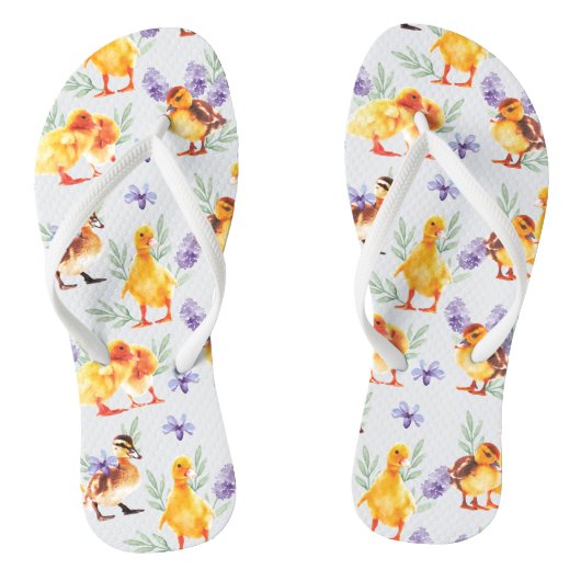 Kleine gele eenden teenslippers (Voetbed)