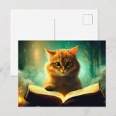 Kleine gele kat briefkaart (Voorkant / Achterkant)