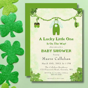 Kleine Geluksbaby Shamrock Babyuitzet Baby Shower Kaart