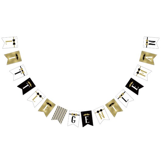Kleine Gentleman Banner in Zwart en Faux Gold (Alle)