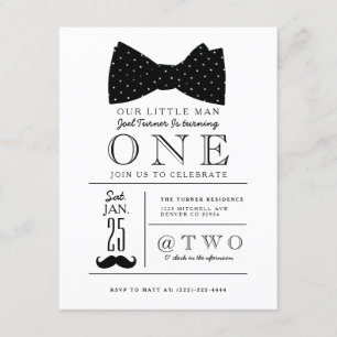 Kleine Gentleman Verjaardagsfeestje Uitnodigen Kaart