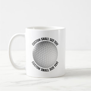 Kleine gepersonaliseerde tekst golfbal 330 ml. Op Koffiemok