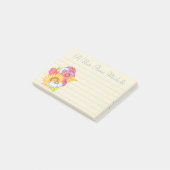 Kleine gepersonaliseerde Wildflowers Post It Notes (Schuin)