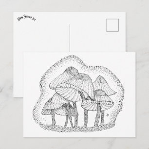 kleine gestreepte champignons briefkaart