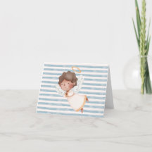 Kleine, gevouwen bedankkaart met engel