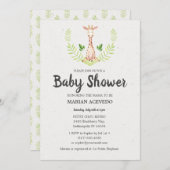 Kleine Giraffe Baby shower uitnodiging (Voorkant / Achterkant)