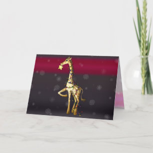 Kleine Giraffe Feestdagen Kaart