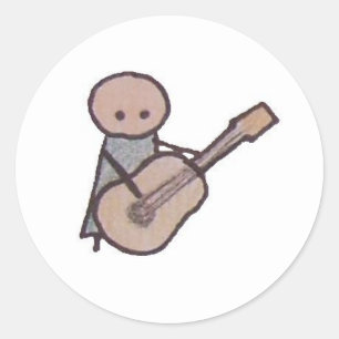 Kleine gitaarsticker ronde sticker