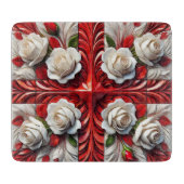 Kleine glassnijplank met Engelse Rozen Snijplank (Voorkant)