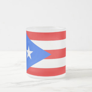 Kleine glazen mok met vlag Puerto Rico, Verenigde