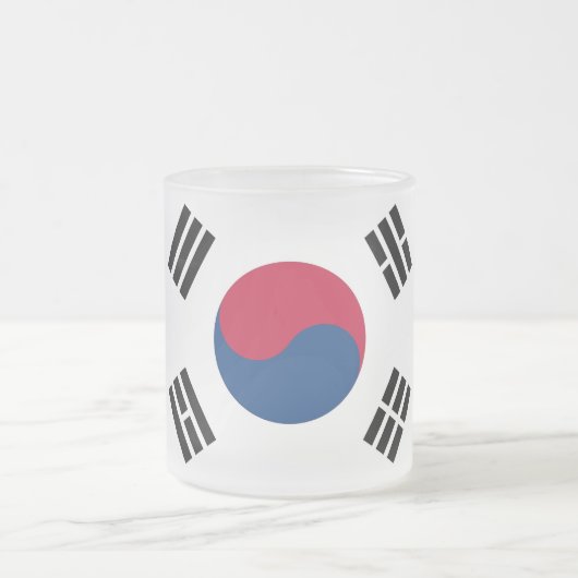 Kleine glazen mok met vlag van Zuid-Korea (Center)