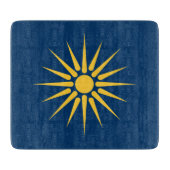 Kleine glazen snijplank met de vlag van Macedonië (Voorkant)