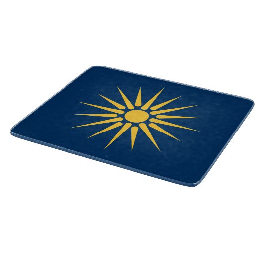 Kleine glazen snijplank met de vlag van Macedonië (Hoek)