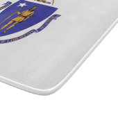 Kleine glazen snijplank met Massachusetts vlag (Hoek)