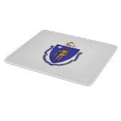 Kleine glazen snijplank met Massachusetts vlag (Hoek)