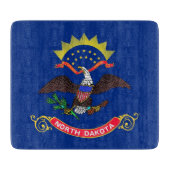 Kleine glazen snijplank met North Dakota vlag (Voorkant)
