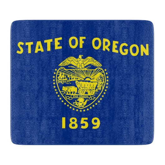 Kleine glazen snijplank met Oregon vlag (Voorkant)