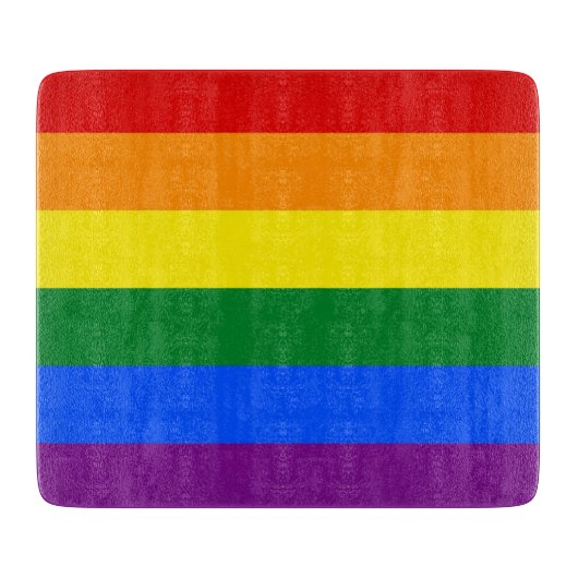 Kleine glazen snijplank met Pride vlag van LGBT (Voorkant)