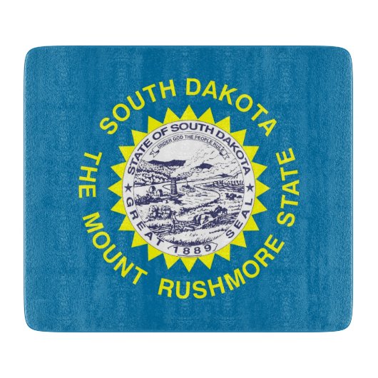 Kleine glazen snijplank met South Dakota vlag (Voorkant)