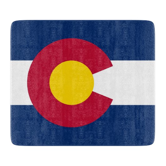 Kleine glazen snijplank met vlag van Colorado (Voorkant)