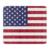 Kleine glazen snijplank met vlag van de VS (Voorkant)