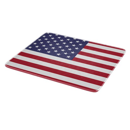 Kleine glazen snijplank met vlag van de VS (Hoek)