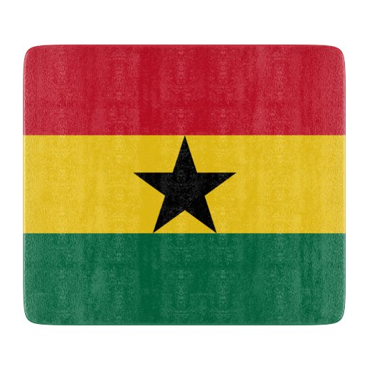 Kleine glazen snijplank met vlag van Ghana (Voorkant)