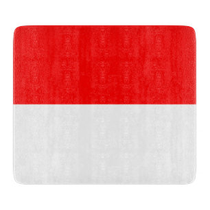 Kleine glazen snijplank met vlag van Indonesië