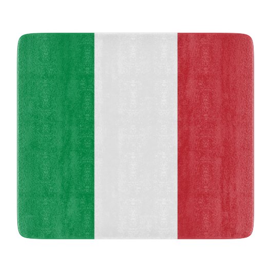 Kleine glazen snijplank met vlag van Italië (Voorkant)