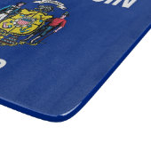 Kleine glazen snijplank met Wisconsin vlag (Hoek)